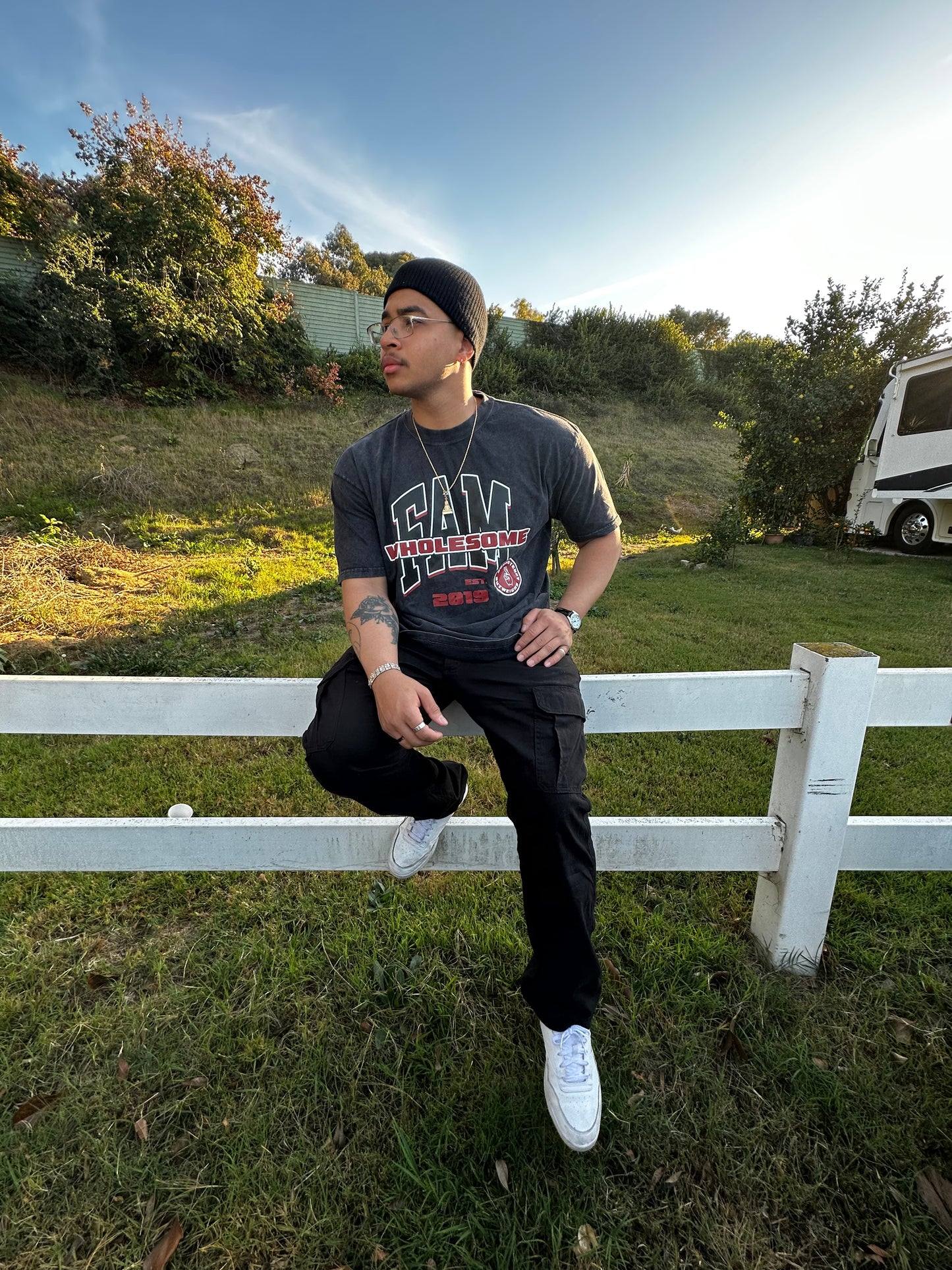 WF Black vintage washed tee